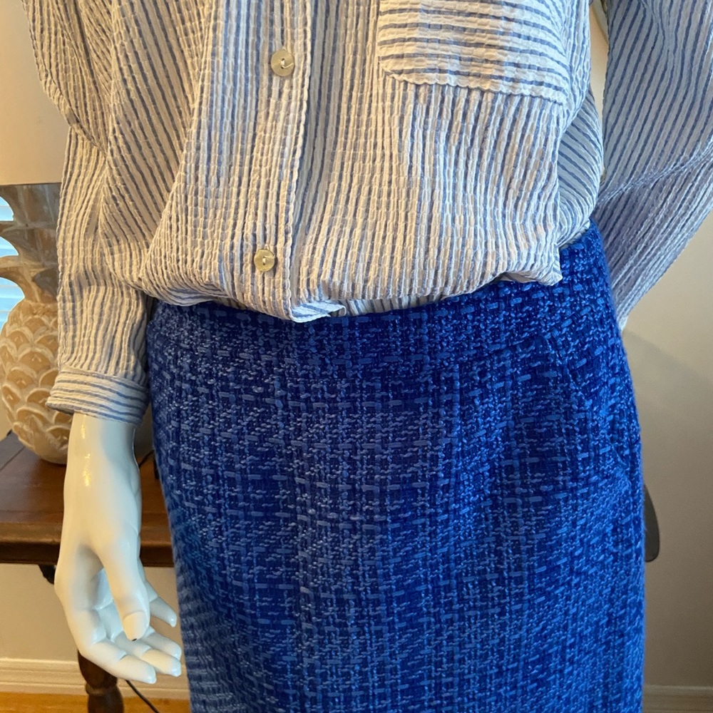 French Connection Royal Blue Textured Pencil Skirt